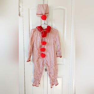 3pc‎ Red Pinstripe Vintage 70s Clown Costume size 3-4T Halloween